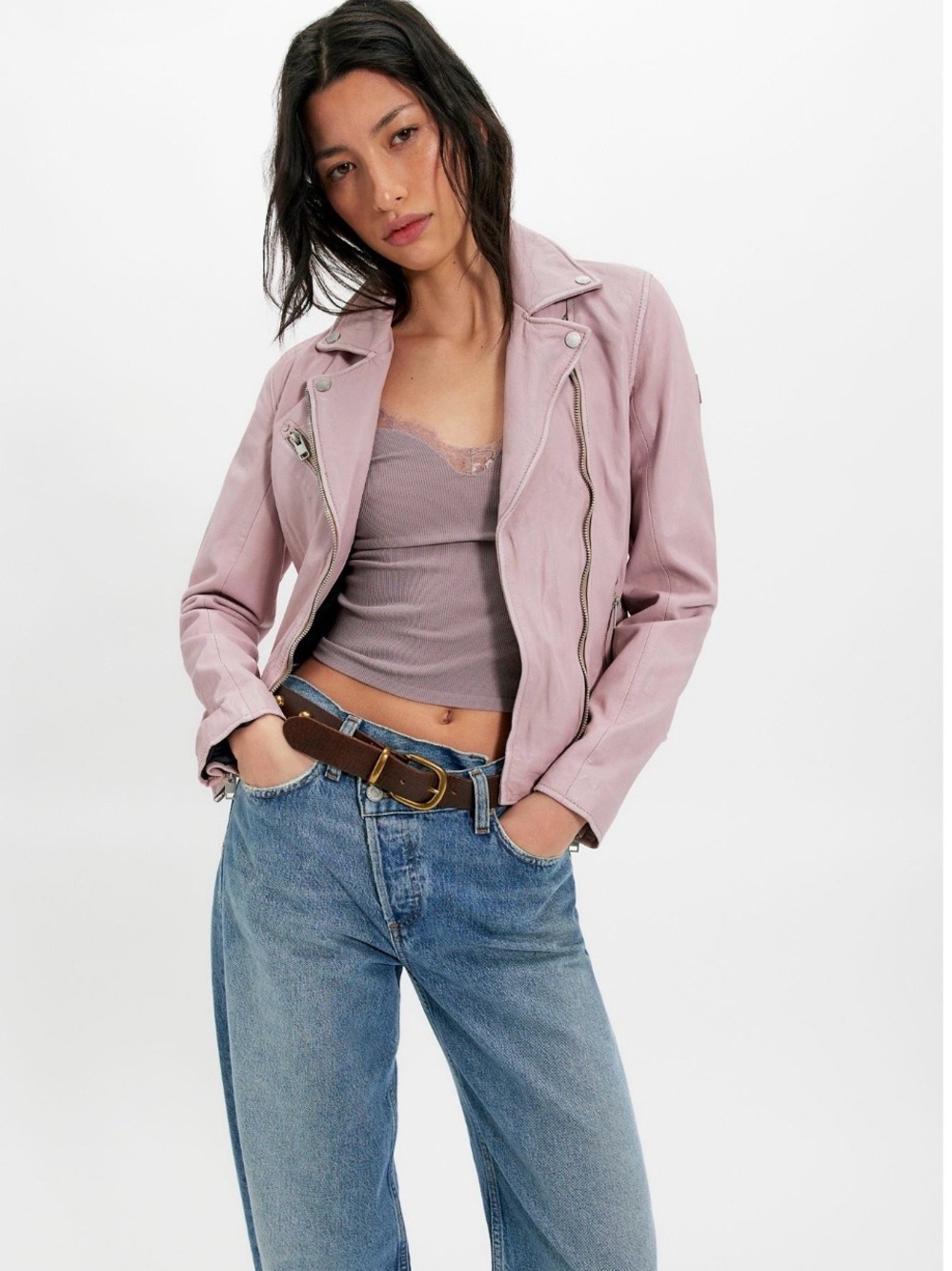 Free People Mauritius Sophia Moto 💯Leather Jacket NWT